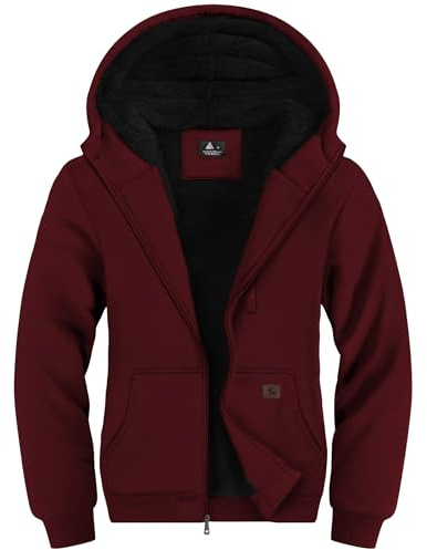 LLdress Giacca con Cappuccio da Uomo Felpa con Cappuccio con Cerniera Fodera Calda Giacca Invernale con Tasche Felpa in Pile per Escursionismo Campeggio