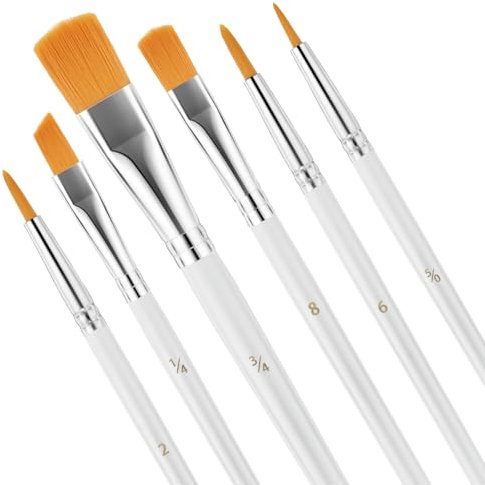 6 Pcs Cake Painting Brushes, Soft Cake Decorating Brushes Food Safe Cookie Paint Brush DIY Multifunction Nylon Brush for Pastry, Cookie, and Cakes Decoration