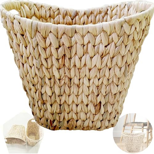 CXAFQ Wicker Waste Basket, Wicker Bin, Bedroom Bin, Water Gourd Weaving Basket, 32.5 * 30.5 * 19cm, Waste Paper Basket, Used For Storing Garbage, Cosmetics, Books And Magazines, And Changing Clothes