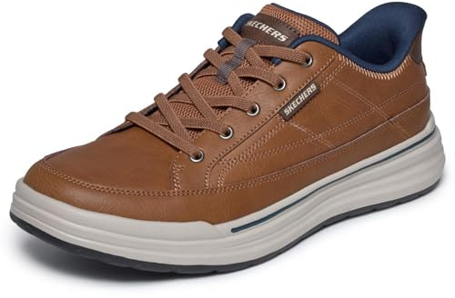 Skechers Men's Sterling Hansel Slip-in Trainers, Luggage Leather/Synthetic, 11 UK