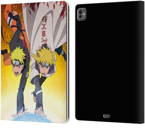 Head Case Designs sous Licence Officielle Naruto Shippuden Naruto et Minato Art Clé Étui Portefeuille en Cuir Compatible avec Apple iPad Pro 13 M4 2024