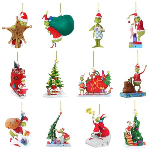 NTGFU Christmas Decorations Hanging Ornaments, 2D Acrylic Christmas Tree Decorations with Cord, Personalized Christmas Decorations for Christmas Tree Window Home Xmas Decor