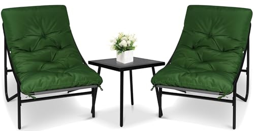 Juego de muebles de balcón de 3 piezas, juego de 2 muebles de jardín, juego de 2 balcones, 2 sillas, 1 mesa para balcón pequeño, balcón, mesa de bistró con 2 sillas, mesa de balcón, mesa de cristal