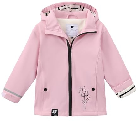 La-haut kids Ciré Imperméable Enfant 2 à 7 ans intérieur polaire fleece Doublure Rayée sur capuche, Fermeture Éclair waterproof, Matière PU recyclable