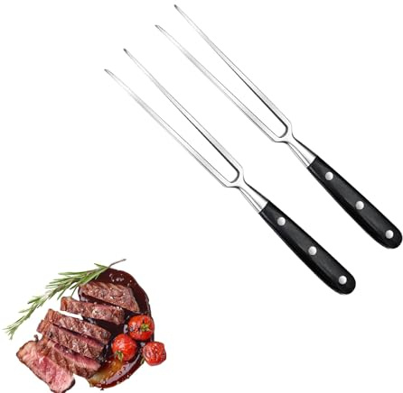 Shirene Meat Forks,2 PCS Carving Forks,Stainless Steel Serving Fork with Plastic Handle,Barbecue Cooking Meat Fork for Barbecue Turkey Dinner Cooking,Dinner Party & Festival