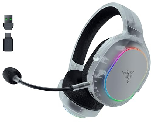 Razer Barracuda X Chroma Wireless Gaming Headset: 2.4GHz Wireless & Bluetooth - Lightweight - RGB - 40mm Drivers - Cardioid Mic - 70 Hr Battery - For PC, Mac, PS5, Switch 2, Smartphone - Phantom White
