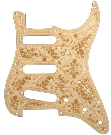 MoSundi 11-Loch Holz Pickguard für ST E-Gitarren Schlagplatte mit Schrauben enthalten 222x282mm