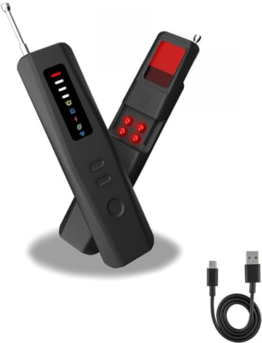 Bextgoo Detector de Camera et Micro Espion Améliorés, Détecteur de Camera Espion 6 en 1, Détecteur de Traceur GPS Voiture, Protection Antivol, Détection Vision Nocturne IR, Détection Magnétique