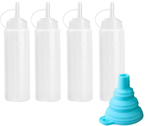 hautllaif Squeeze Bottles with Leak Proof Design,8 oz Food Grade Material | Leak Proof Food Grade Design with Easy Squeeze Control,Ideal for Ketchup,Sauces,Oil and Dressings