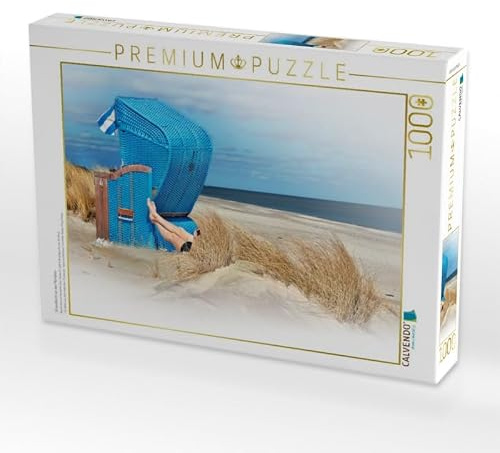 CALVENDO Puzzle Strandkorb an der Nordsee | 1000 Teile Lege-Größe 64 x 48 cm Foto-Puzzle für glückliche Stunden