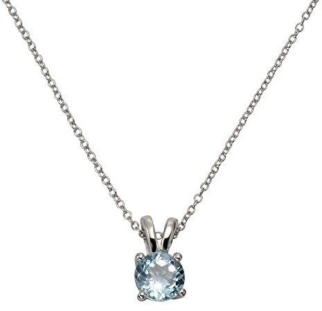 Zeeme Gemstones Damen Anhänger mit Kette 925/- Sterling Silber 42+3cm Glänzend Blautopas beh. weiß 358250179