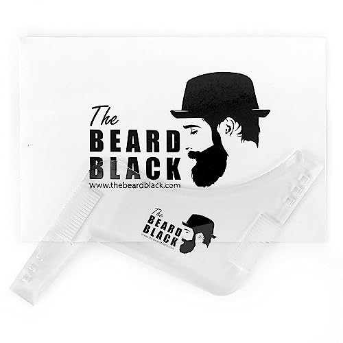 The BEARD BLACK Bartform- und Styling-Werkzeug mit eingebautem Kamm für perfekte Ausrichtung und Kante, Verwendung mit einem Bartschneider oder Rasierer, um Ihren Bart und Gesichtshaar zu stylen,