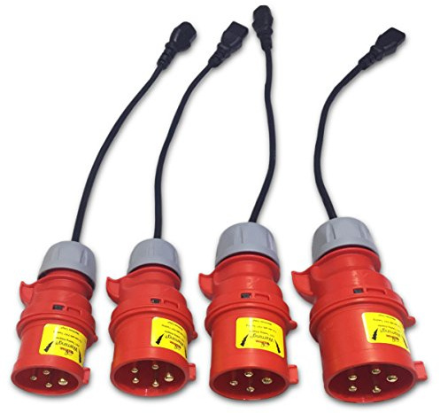 Marten® 415V 16A & 32A 4 Pin & 5 Pin Plug Adapter Set for PAT Testing 3 Phase