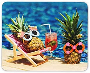 Destination Vinyl Ltd Pineapple Holiday Mouse Mat Pad - Funny Joke Summer Fruit Computer #12316