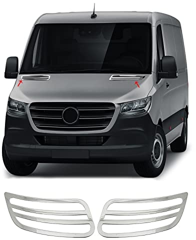 Kühlergrill Leisten Grillleisten für Mercedes Sprinter 2018-2025 Chrom Silber 2x