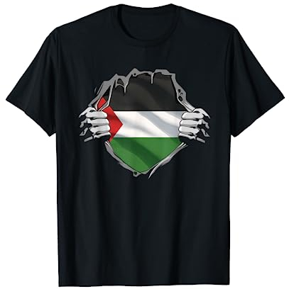 Wowsome! Palästina-Flaggen-T-Shirt für Männer - Klassische Passform, Schwarz, S