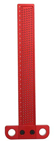 T Square Ruler, T Type Square Ruler, Aluminum Alloy Scriber with Holes and Scales, Carpentry Measuring Marking Tool, for DIY Carpenters Woodworking And DIY Enthusiasts (T-260mm)