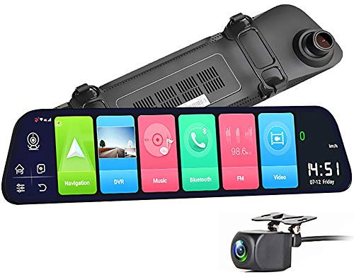 4G GPS Dash Cameras 12Smart Rearview Mirror Dashcams for Cars Front And Rear Android 8.1 Dash Camera Front And Rear Dual 1080P HD Dashcams FM Start Dash Camera Reversing Camera