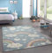 CARPETIA Kinderteppich Kinderzimmerteppich Babyteppich Regenbogen und Wolken blau Größe 140x200 cm