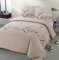 Vision - Parure Housse de Couette Flanelle Love Taupe - Housse de Couette 260x240cm avec 2 taies Assorties 65x65cm - 100% Coton