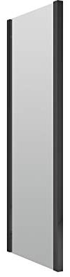 Nuie SQSP90BP Rene | Modern Bathroom 6mm Toughened Safety Glass Side Panel with Hidden Fixings, 900mm, Satin Black