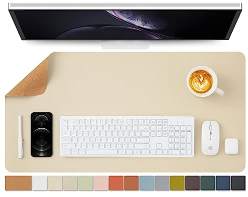 Kork Schreibtischunterlage - Doppelseitige Schreibtischauflage für Büro und Zuhause - Als große Mausunterlage und Schreibtischmatten auf Schreibtischen(Aprikose、80cmx40cm)