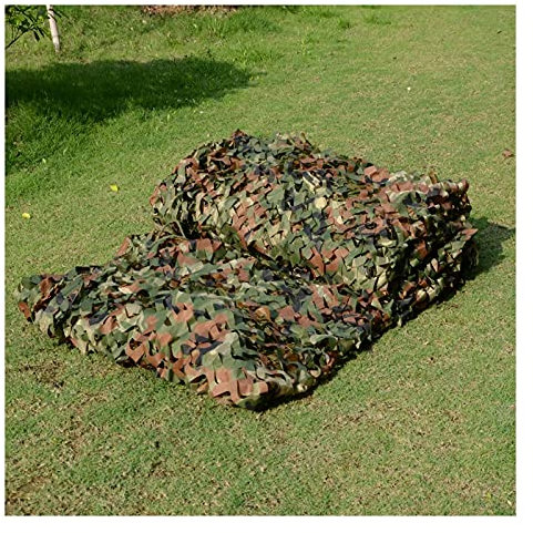 Touguqing Red de Camuflaje 3x3m 4x5m 6x8m Red de Camuflaje de Bosque Cubierta de Sombra de Malla de Lona Militar para Caza, Tiro, Acampar, Ocultar, Paisaje, Decoración(Size:3×8M/9.8×26.2FT)