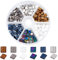 nbeads 240 Pcs 6 Couleurs Galvaniser Perles de Verre 2 Trou, Perles Plates Perles Rectangulaires en Vrac Tila Perles pour Bijoux Collier Bracelet Fabrication de Boucles d'oreilles, Couleur Mixte