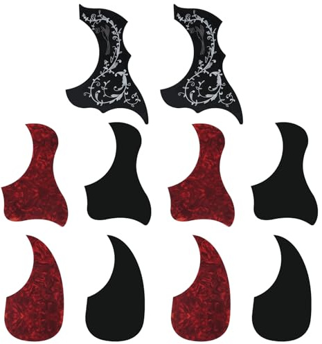10pc Guitar Pickguard,Acoustic & Classical Guitar Pick Guards, Hummingbird and Water Shaped Self Adhesive