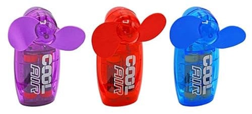 DTD QUALITY MATTERS Set of 3 Portable Handheld Mini Fans with Soft Foam Blades | Battery-Powered Ergonomic Pocket Fans - Safe, Compact, and Ideal for Travel, Outdoor, and Home Use