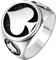 Musihy Ringe Edelstahl Herren, Vintage Ringe Herren Punk Ringe Herren Silber Silber Siegelring Pik Ass Form Größe 65 (20.7)