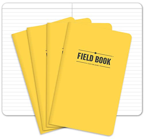 Elan Publishing Company Field Notebook/Journal - 5x8 - Yellow Cover - Lined Memo Book - Pack of 4