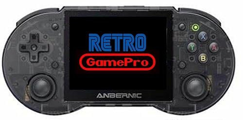 Retro GamePro RG353P Handheld Game Console, 3.5 Inch Screen, 64GB Preloaded Games, Android/Linux, WiFi/Bluetooth, Black