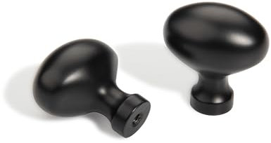 TUNNY 10 Pack Matte Black Oval Ellipse Kitchen Cabinet Knobs for Bathroom, Drawer, Dresser, Door, Wardrobe