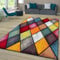 TT Home Wohnzimmer Teppich Bunt Kurzflor Wohnzimmerteppich Meliert 3D Optik Geometrisch, Farbe:Grau Grün Gelb, Größe:240x330 cm