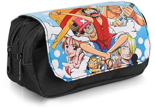 Xingsky One Piece Anime Federmäppchen, Große Kapazität Mäppchen Luffy für Kinder Studenten Junge Mädchen Schule Zuhause Büro Lieferungen Speicher Beutel