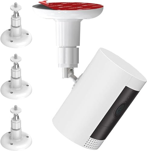 Bieteky 3 Pack Adhesive Ring Camera Mount Wall Mount without Drilling, Indoor Outdoor Bracket for Ring Camera