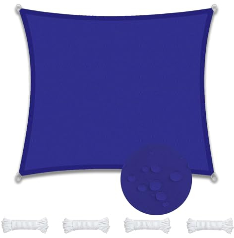 Sonnensegel Quadrat 7.5x7.5M Wasserdicht Viele Farbe und Größe Balkon Sonnensegel 98% UV Schutz Sonnenschutz Markise Reißfest Wetterfest mit D-Ring und Kordel für Balkon Terrasse Garten