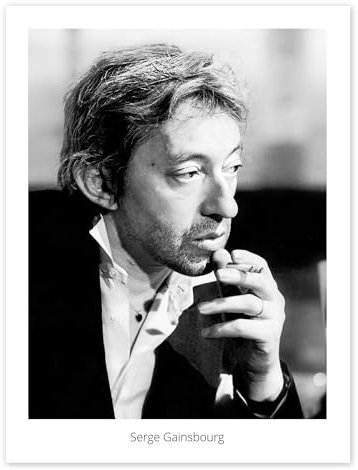 Serge Gainsbourg, 1978 Poster 50 x 70 cm Noir et blanc Tableaux Décoration murale