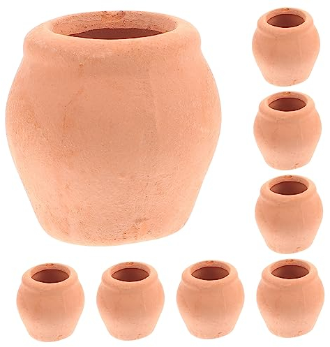 POPETPOP Macetas De CeráMica Miniatura Naranjas 8 Piezas De 2.3X2.3Cm para DecoracióN De Jardines En Miniatura Y Modelos De ConstruccióN