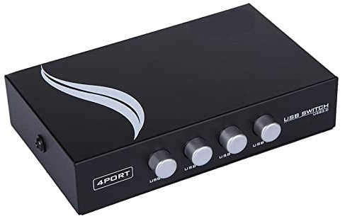 MULAIDI Interruttore USB Selettore PC Periferica Switcher 4 Porte Adattatore Hub Per Stampante PC Tastiera Mouse USB 2.0 Selettore Interruttore Usb 2.0 Selettore Interruttore 4 Computer 4 In 1 Out Usb