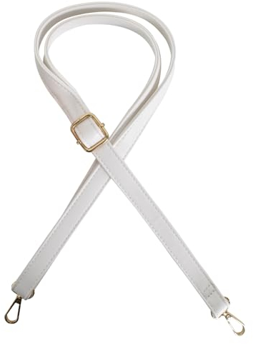 Frauen Leder Schulterriemen Trageriemen Verstellbarer Schultergurt Umhängetasche Trageriemen mit Metallwirbel Haken Längenverstellbarer 70-130cm für Umhängetaschen Handtaschen (Weiß)