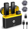 CAHAYA Microphone Lavalier sans fil 2,4 G : microphone cravate sans fil anti-bruit avec étui de charge, Lightning Type-C et connecteur USB pour Android iPhone PC, audio Hi-Fi 64DBM 48 kHz pour