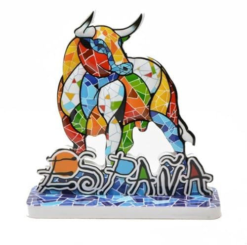 Aries boutique Dekofigur - Bullenfigur, dekorative Figur aus Spanien der berühmten spanischen Kuh, Mosaikdesign.