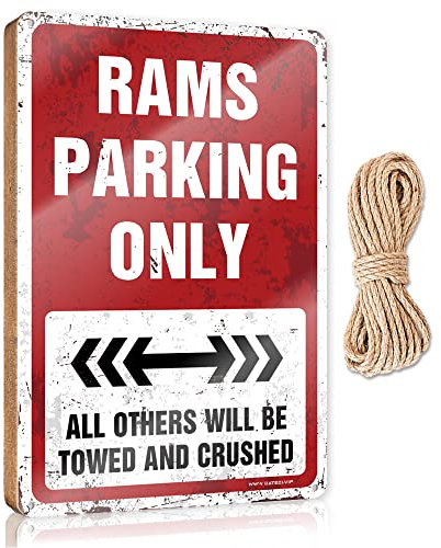 Lustiges Holzdekor Rams Parking Only Holzschild, dumm, lustige Geschenke, Bauernhaus, Wanddekoration für Zuhause (20 x 30 cm)