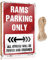 Lustiges Holzdekor Rams Parking Only Holzschild, dumm, lustige Geschenke, Bauernhaus, Wanddekoration für Zuhause (20 x 30 cm)