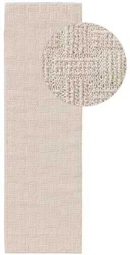 benuta Nest Teppich Lilibeth - Creme 80x250 cm - Kunstfaser - Läufer & im Style: Abstrakt,Geometrisch, Hygge & Cozy, Minimalistisch - Pflegeleicht für Wohnzimmer Schlafzimmer