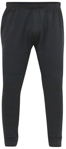 D555 Mens Thermal Long Johns Bottoms Elastic Waist Plus Size Boston 2XL-8XL (UK, Alpha, 8XL, Plus, Regular, Black)