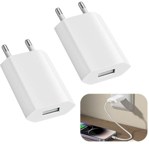 Cargador USB universal de 5 W, 5 V, 1 A, adaptador universal portátil, dispositivo USB, cargador para teléfono/pad/smartwatch/auriculares/tablet (sin cable)
