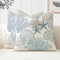 Miuyunya wasserdichte Kissenbezugen 2 Stück 45 x 45 cm Dekorative Outdoor Kissenbezug Frühling Sommer Blau Seestern Muschel Koralle Kissenhülle Ozean Thema Dekorative für Patio Garten Sofa